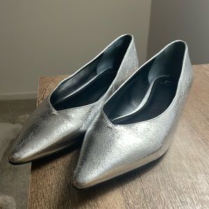 Silver Marc fisher flats size 8, worn 3 times